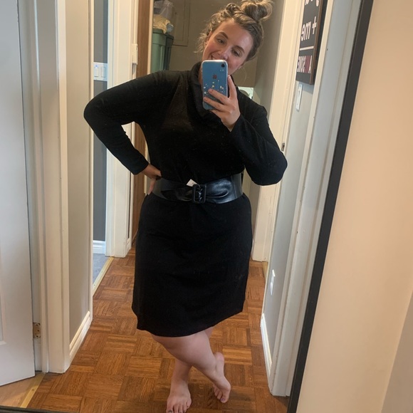 NWOT / Lemmie for Nina Leonard / Cowl Neck / Sweater Dress / Belted - Picture 1 of 10